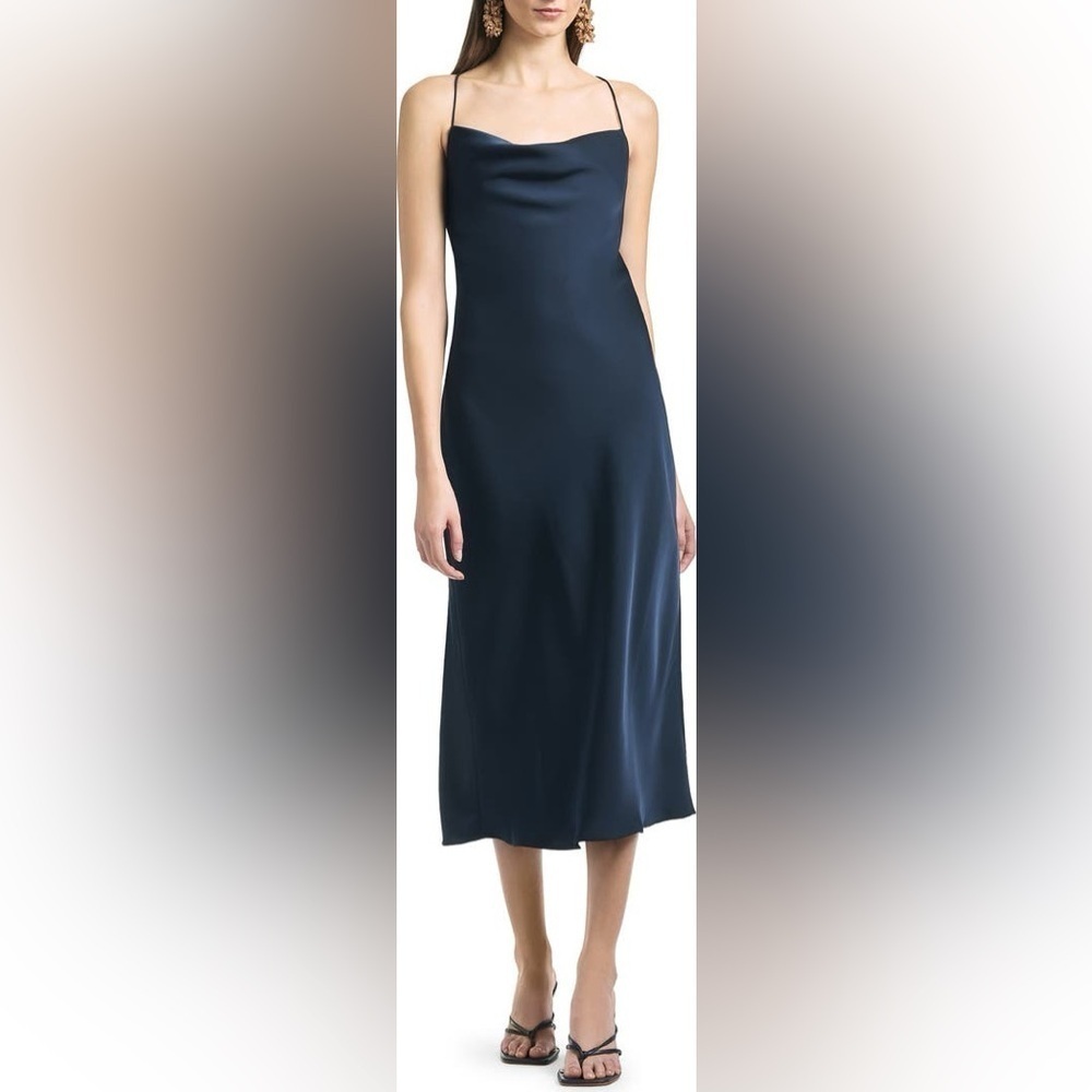 Sachin & Babi Serena Cowl Neck Satin Slip Dress Size 6